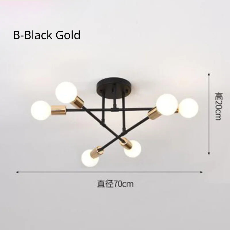 Mid-Century Brass Sputnik Chandelier for Dining & Living Rooms