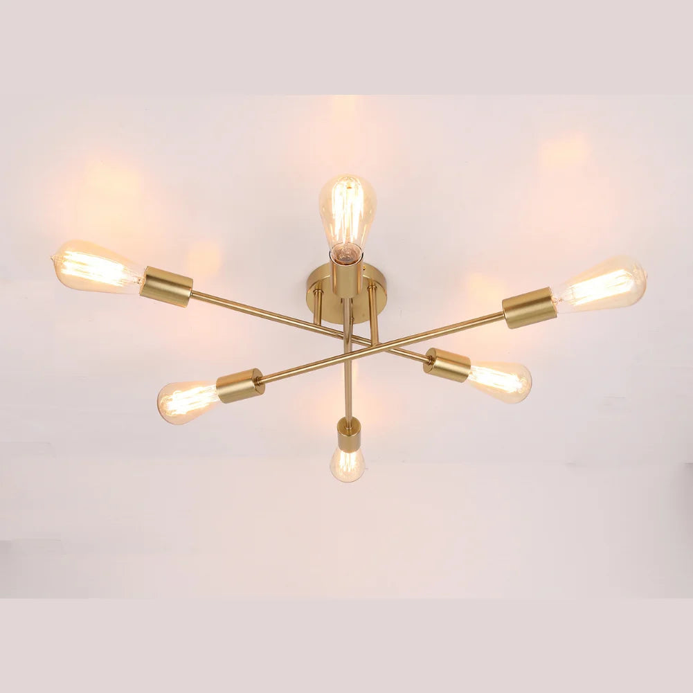 Mid-Century Brass Sputnik Chandelier for Dining & Living Rooms