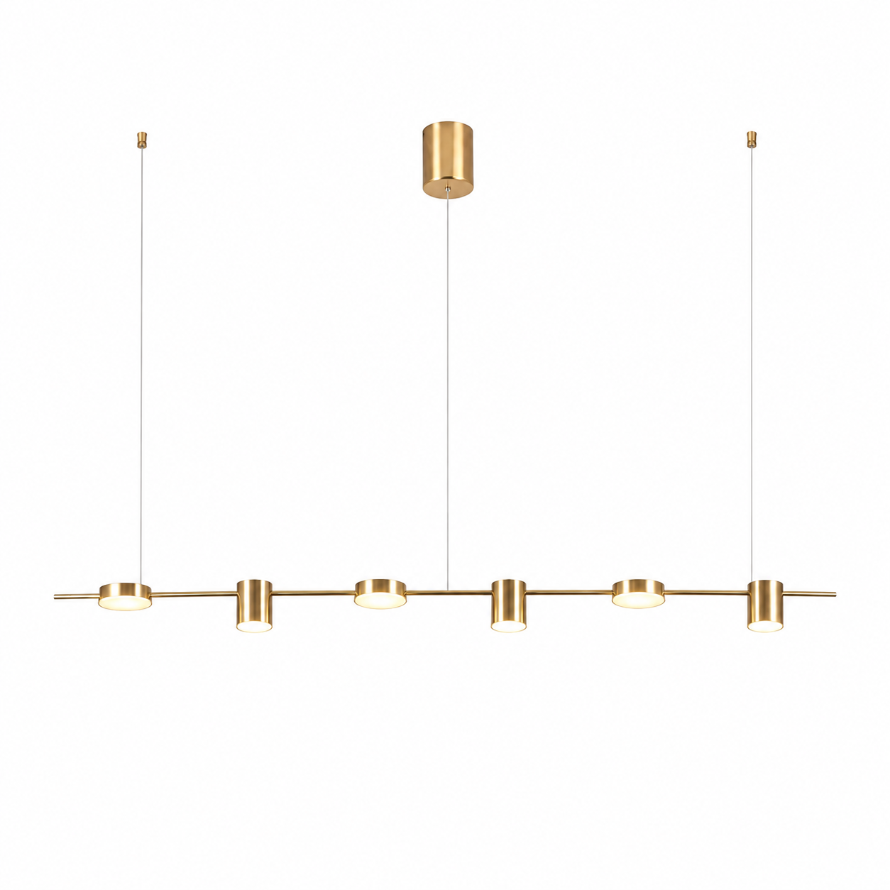 Brass Linear LED Dining Pendant Light for Kitchen Island