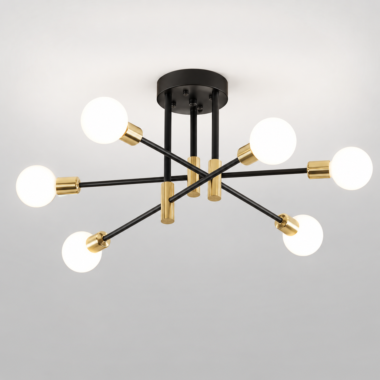 Mid-Century Brass Sputnik Chandelier for Dining & Living Rooms