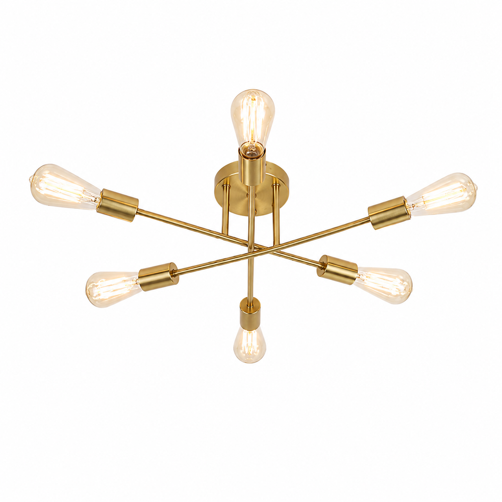 Mid-Century Brass Sputnik Chandelier for Dining & Living Rooms