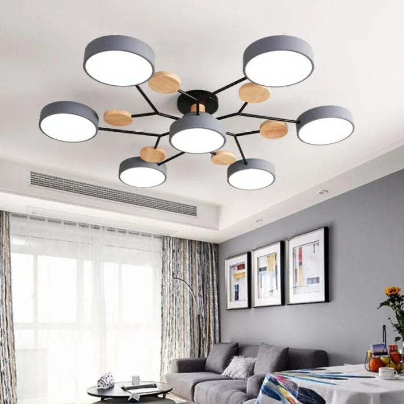 Contemporary Multi-Arm LED Chandelier for Living Room