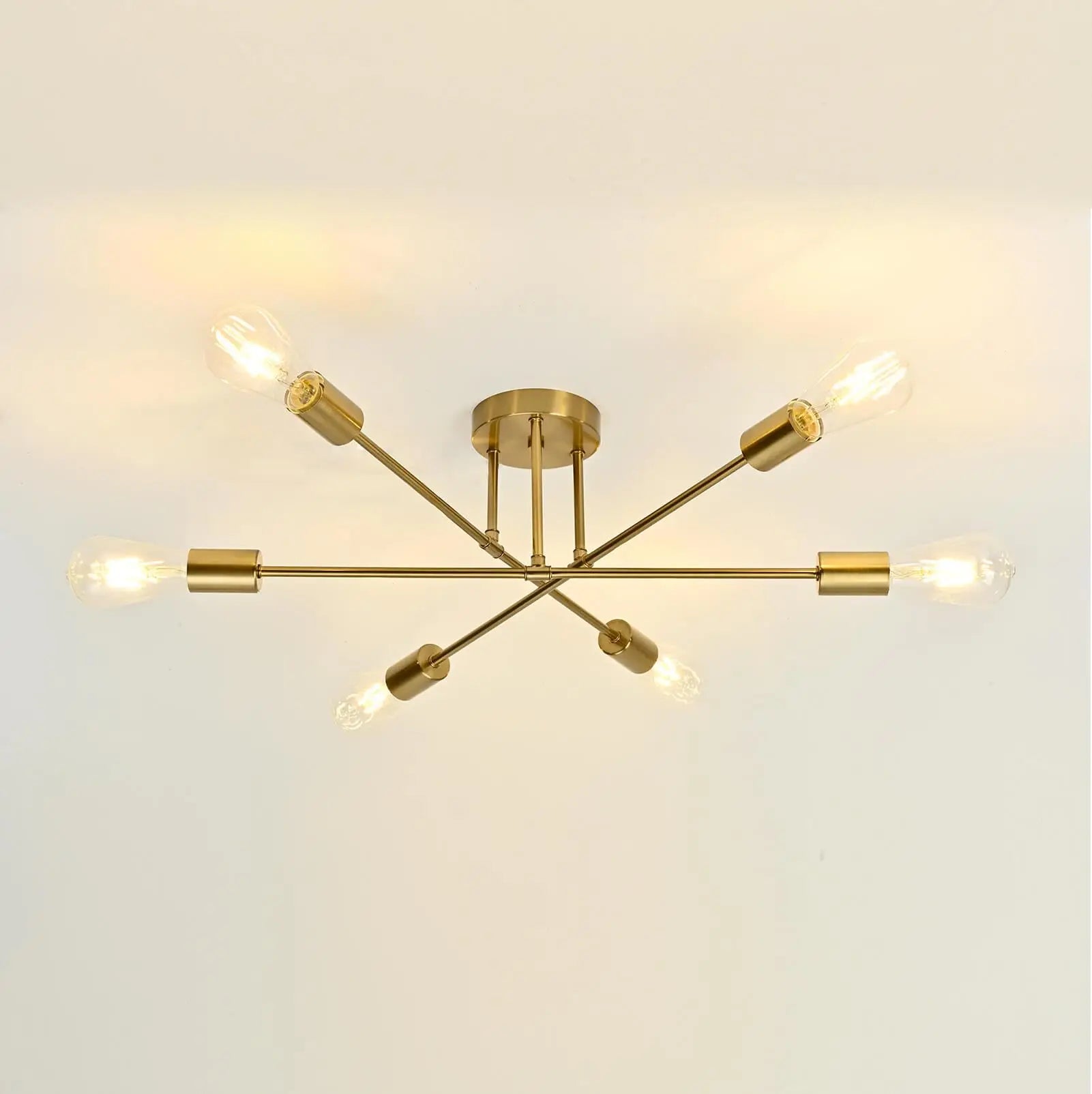 Mid-Century Brass Sputnik Chandelier for Dining & Living Rooms