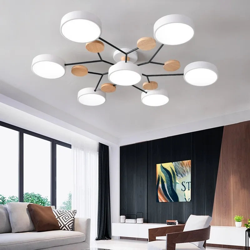 Contemporary Multi-Arm LED Chandelier for Living Room