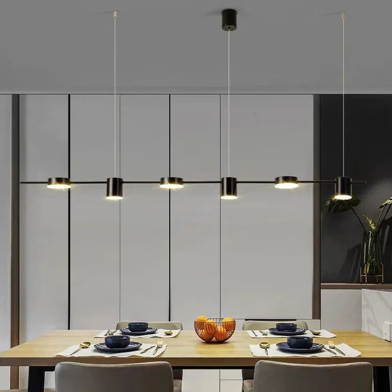 Brass Linear LED Dining Pendant Light for Kitchen Island