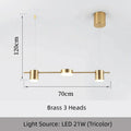Brass Linear LED Dining Pendant Light for Kitchen Island