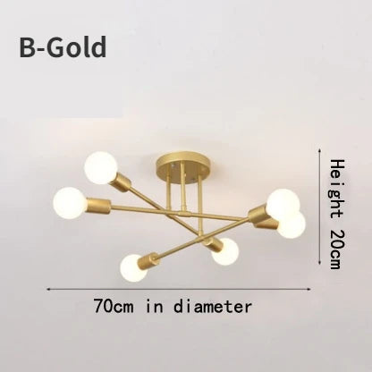 Mid-Century Brass Sputnik Chandelier for Dining & Living Rooms